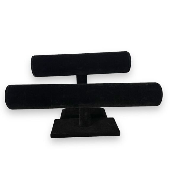 Black Velvet T-Bar Bracelet Jewelry Display Stand Set of 2 - Picture 8 of 15